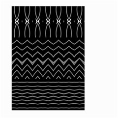 Black And White Minimalist Stripes  Large Garden Flag (two Sides) by SpinnyChairDesigns