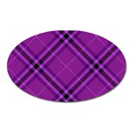 Purple and Black Plaid Oval Magnet Front