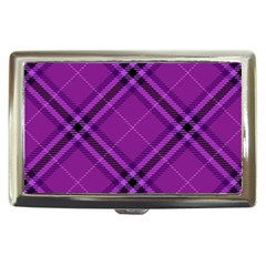 Purple And Black Plaid Cigarette Money Case by SpinnyChairDesigns