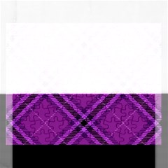 Purple And Black Plaid Rectangular Jigsaw Puzzl by SpinnyChairDesigns