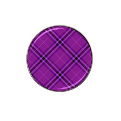 Purple And Black Plaid Hat Clip Ball Marker by SpinnyChairDesigns