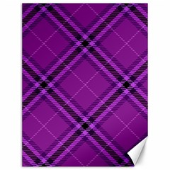 Purple And Black Plaid Canvas 12  X 16  by SpinnyChairDesigns