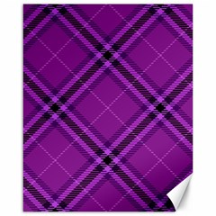 Purple And Black Plaid Canvas 16  X 20  by SpinnyChairDesigns