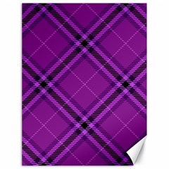 Purple And Black Plaid Canvas 18  X 24  by SpinnyChairDesigns