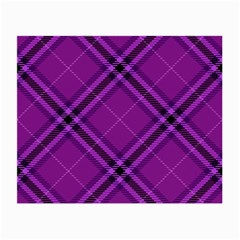 Purple And Black Plaid Small Glasses Cloth (2 Sides) by SpinnyChairDesigns