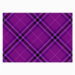 Purple And Black Plaid Large Glasses Cloth (2 Sides) by SpinnyChairDesigns