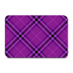 Purple And Black Plaid Plate Mats by SpinnyChairDesigns