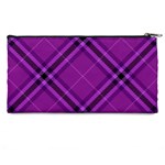 Purple and Black Plaid Pencil Case Back