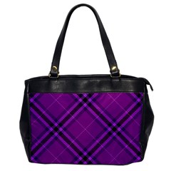 Purple And Black Plaid Oversize Office Handbag by SpinnyChairDesigns