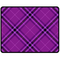 Purple And Black Plaid Fleece Blanket (medium)  by SpinnyChairDesigns