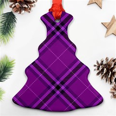 Purple And Black Plaid Christmas Tree Ornament (two Sides) by SpinnyChairDesigns