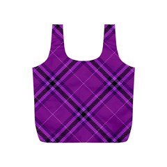 Purple And Black Plaid Full Print Recycle Bag (s) by SpinnyChairDesigns