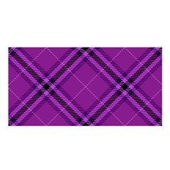 Purple And Black Plaid Satin Shawl by SpinnyChairDesigns