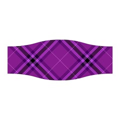 Purple And Black Plaid Stretchable Headband by SpinnyChairDesigns