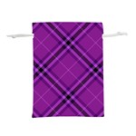 Purple and Black Plaid Lightweight Drawstring Pouch (S) Front