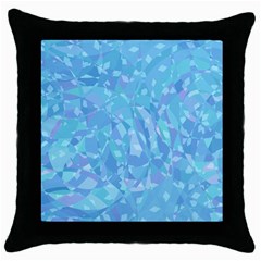 Light Blue Abstract Mosaic Art Color Throw Pillow Case (black) by SpinnyChairDesigns