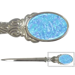 Light Blue Abstract Mosaic Art Color Letter Opener by SpinnyChairDesigns