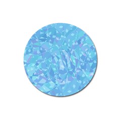 Light Blue Abstract Mosaic Art Color Magnet 3  (round) by SpinnyChairDesigns