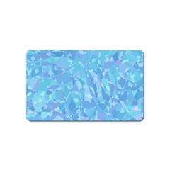 Light Blue Abstract Mosaic Art Color Magnet (name Card) by SpinnyChairDesigns