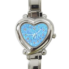 Light Blue Abstract Mosaic Art Color Heart Italian Charm Watch by SpinnyChairDesigns