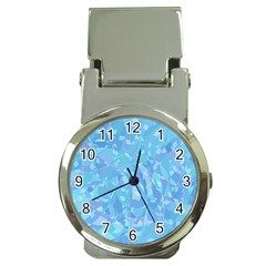 Light Blue Abstract Mosaic Art Color Money Clip Watches by SpinnyChairDesigns