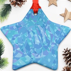 Light Blue Abstract Mosaic Art Color Star Ornament (two Sides) by SpinnyChairDesigns