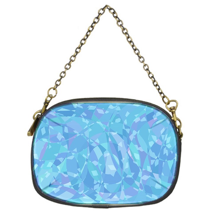 Light Blue Abstract Mosaic Art Color Chain Purse (One Side)