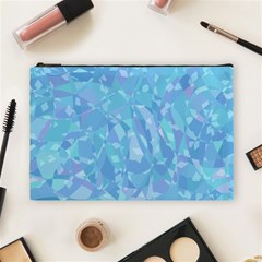 Light Blue Abstract Mosaic Art Color Cosmetic Bag (large) by SpinnyChairDesigns