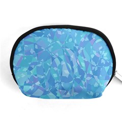 Light Blue Abstract Mosaic Art Color Accessory Pouch (medium) by SpinnyChairDesigns