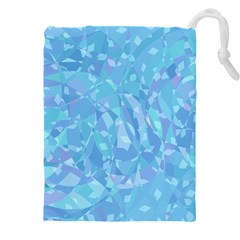 Light Blue Abstract Mosaic Art Color Drawstring Pouch (5xl) by SpinnyChairDesigns