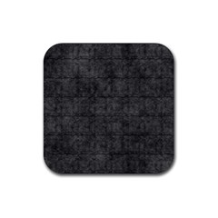 Matte Charcoal Black Color  Rubber Coaster (square)  by SpinnyChairDesigns