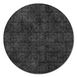 Matte Charcoal Black Color  Magnet 5  (Round) Front