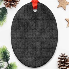 Matte Charcoal Black Color  Oval Ornament (two Sides) by SpinnyChairDesigns