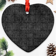 Matte Charcoal Black Color  Heart Ornament (two Sides) by SpinnyChairDesigns