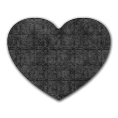 Matte Charcoal Black Color  Heart Mousepads by SpinnyChairDesigns