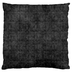 Matte Charcoal Black Color  Large Flano Cushion Case (two Sides) by SpinnyChairDesigns