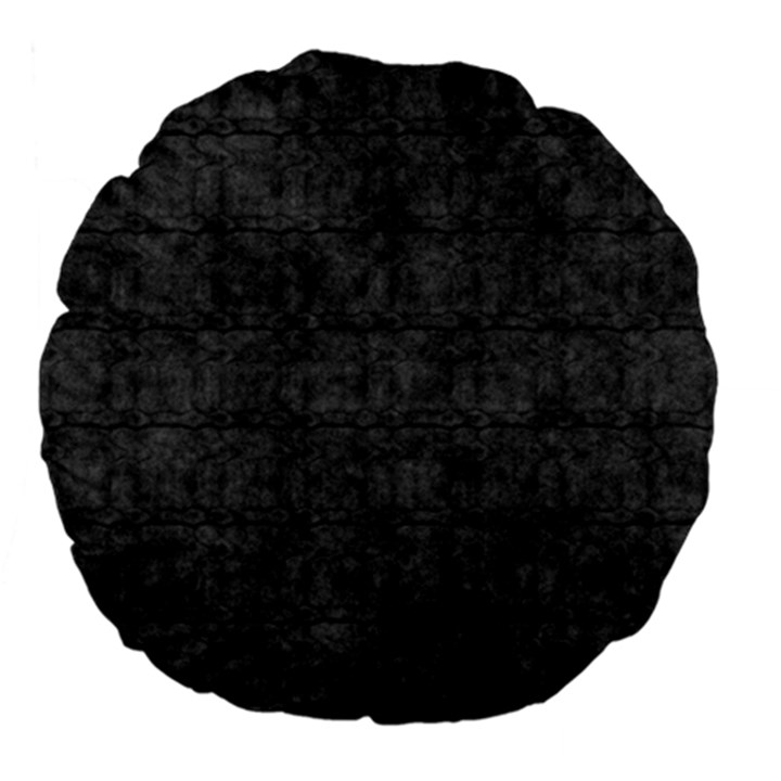 Matte Charcoal Black Color  Large 18  Premium Flano Round Cushions