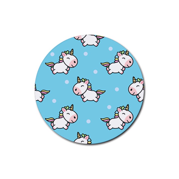 Unicorns  Rubber Coaster (Round) 