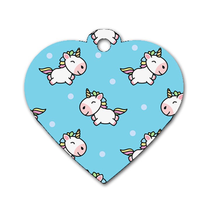 Unicorns  Dog Tag Heart (Two Sides)