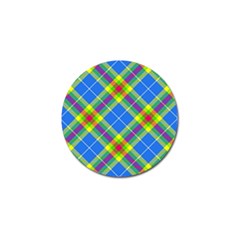 Clown Costume Plaid Striped Golf Ball Marker by SpinnyChairDesigns