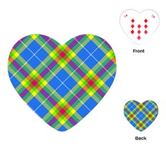 Clown Costume Plaid Striped Playing Cards Single Design (heart) by SpinnyChairDesigns