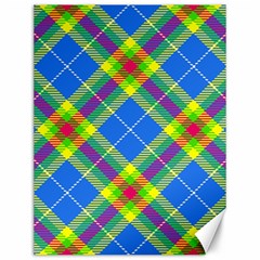 Clown Costume Plaid Striped Canvas 12  X 16  by SpinnyChairDesigns