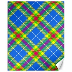 Clown Costume Plaid Striped Canvas 16  X 20  by SpinnyChairDesigns