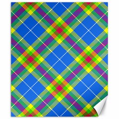 Clown Costume Plaid Striped Canvas 20  X 24  by SpinnyChairDesigns