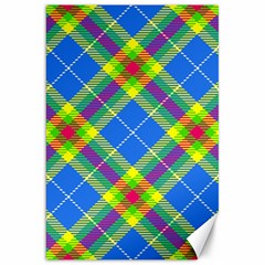 Clown Costume Plaid Striped Canvas 20  X 30  by SpinnyChairDesigns