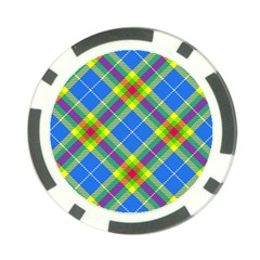 Clown Costume Plaid Striped Poker Chip Card Guard by SpinnyChairDesigns