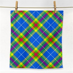 Clown Costume Plaid Striped Face Towel by SpinnyChairDesigns