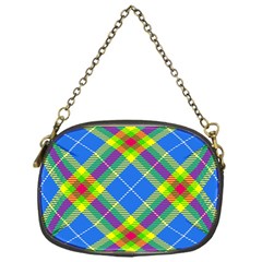 Clown Costume Plaid Striped Chain Purse (one Side) by SpinnyChairDesigns