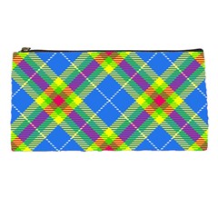 Clown Costume Plaid Striped Pencil Case by SpinnyChairDesigns