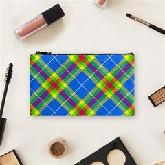 Clown Costume Plaid Striped Cosmetic Bag (small) by SpinnyChairDesigns